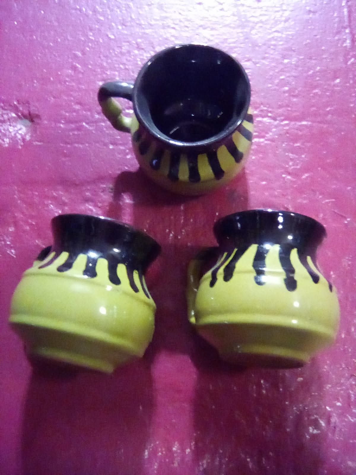 6 jarritos de cerámica